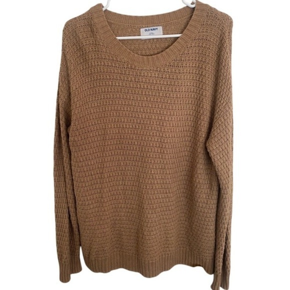 Old Navy Tunic Sweater Knit‎ Long Sleeve Casual Pullover Tan M Tall
